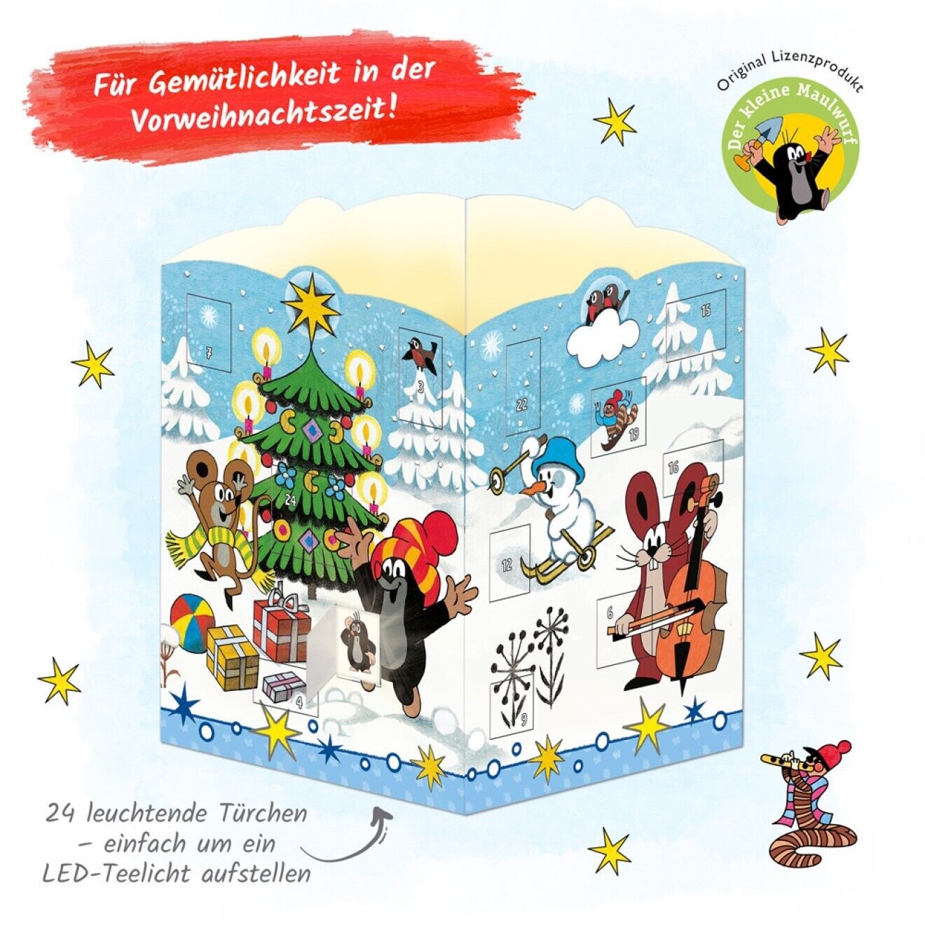 Der kleine Maulwurf Windlicht-Adventskalender - zauberhafte Geschenkidee