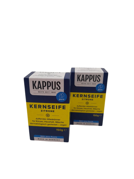 2x Kernseife zitrone je 150g aus dem Hause Kappus - wie aus DDR Zeiten bekannt.